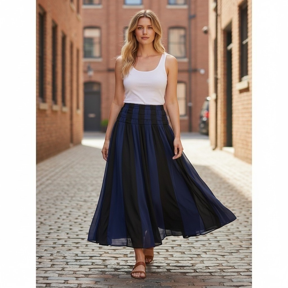 Anthropologie by Allison New York Bethie Basketweave Festival Maxi Skirt 0 NWT